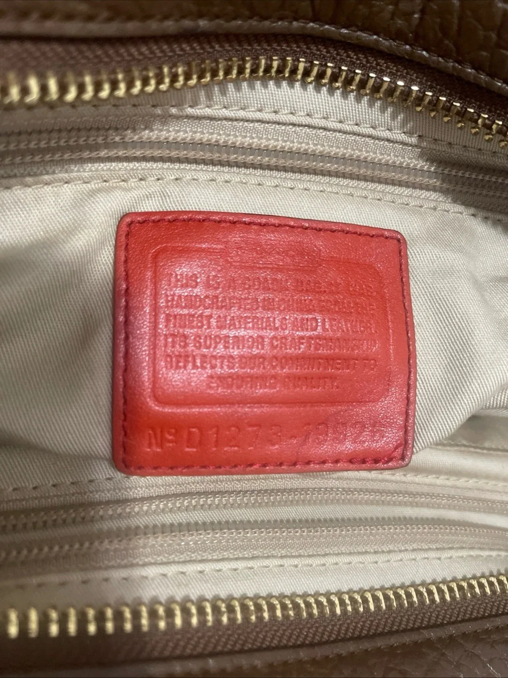 Coach Legacy Candace Medium Carryall Pebbled Brown Leather Red Tassel #19926